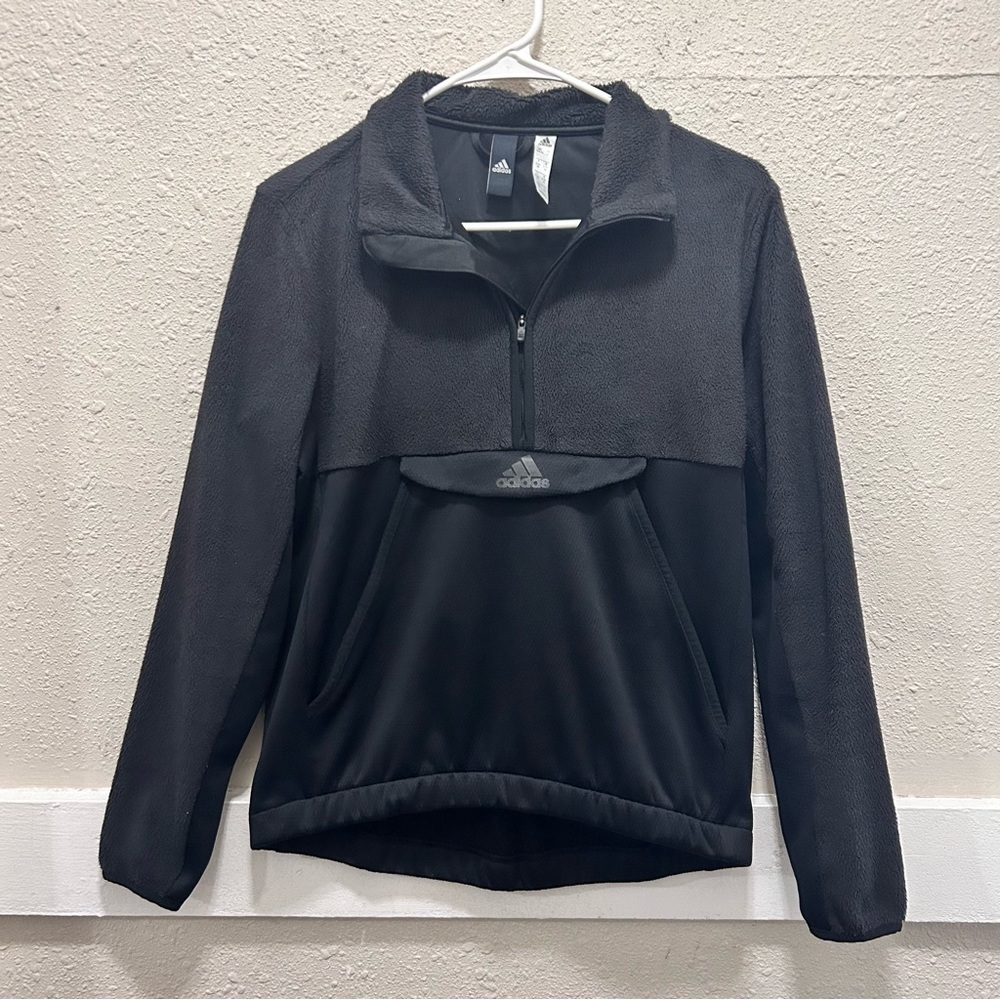 Adidas Quarter Zip Fleece Pullover Sweatshirt Size Small